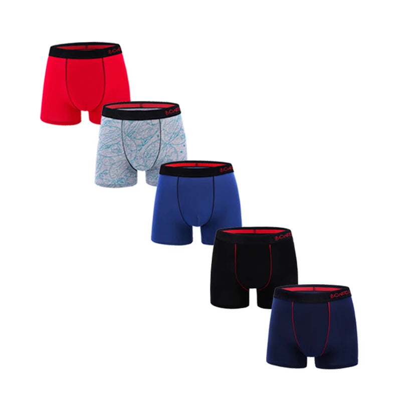5Pcs Men's Cotton Underwear Short Boxers