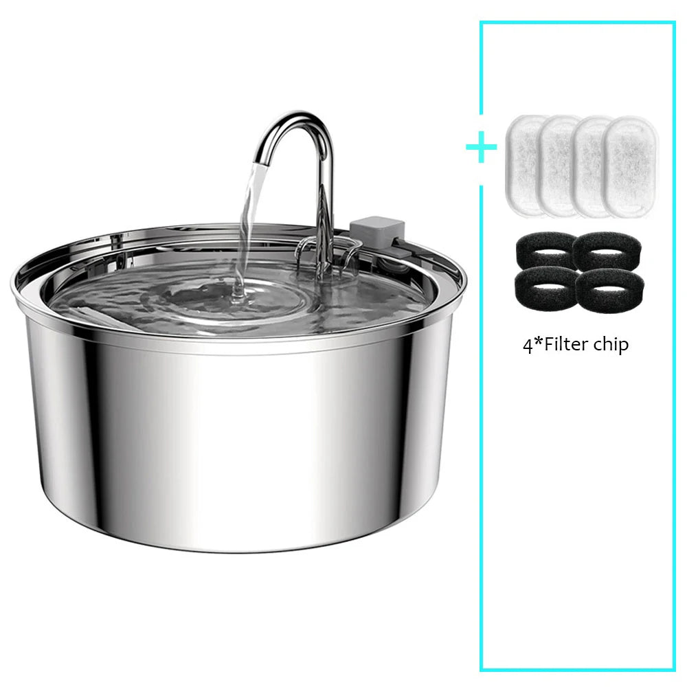 Stainless Steel Automatic Pet Cat Water Feeder Drinking Bowl