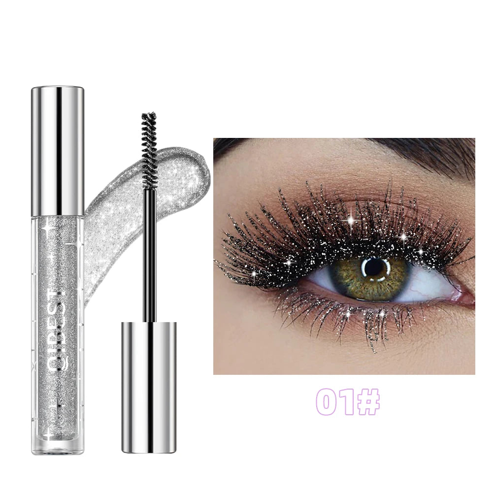 1 PC Shining Eyelashes Mascara Sweat Proof Glitter Quick Dry