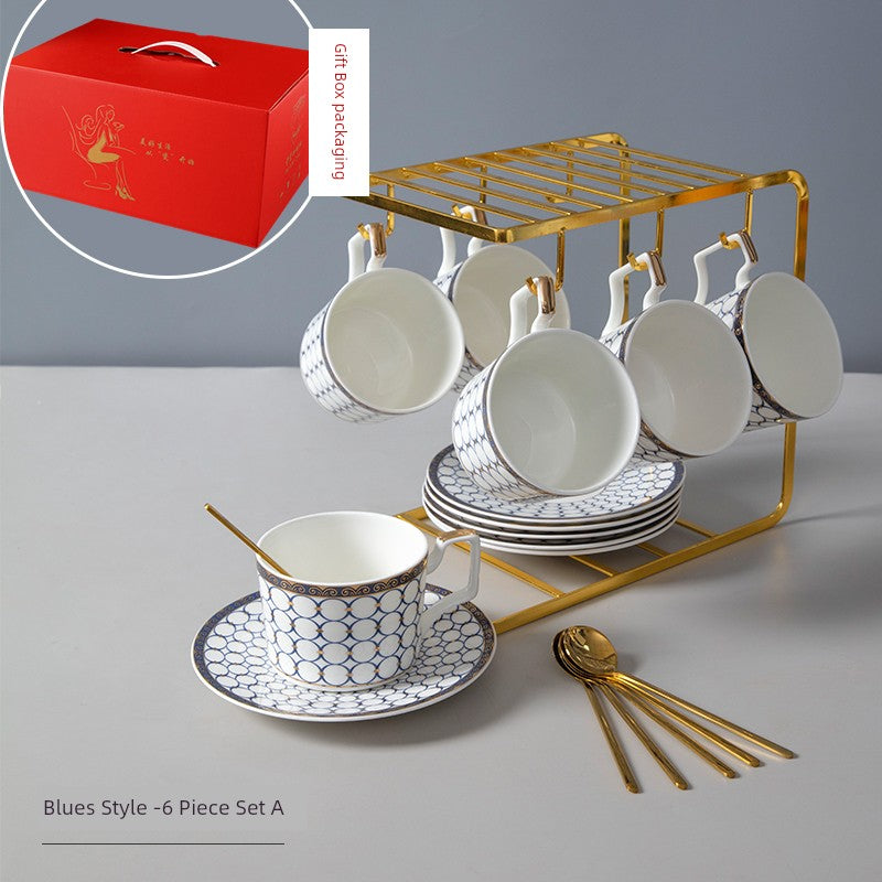 Exquisite Luxury Ceramic British Bone China Coffee Cups and Saucer