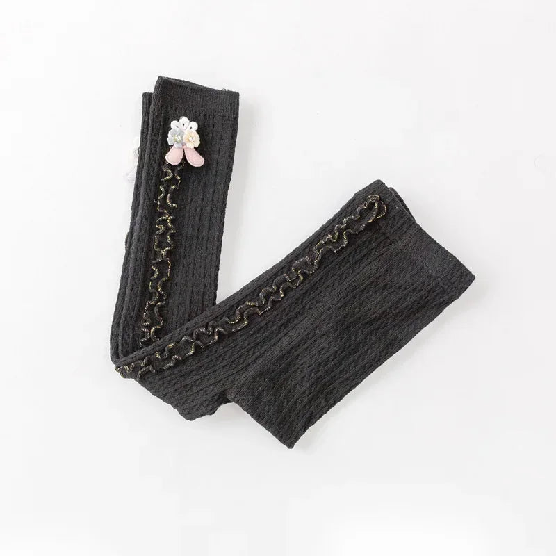 Girls Knitting Rabbit Leggings