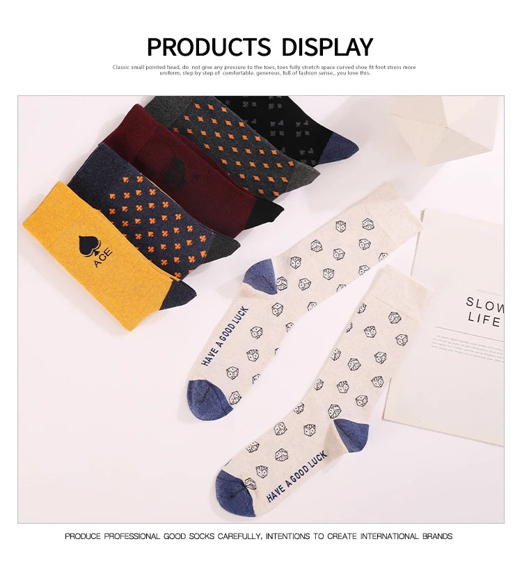 1Pairs Men's Fun Cool Breathable CottonCasual Socks Fun Patterns