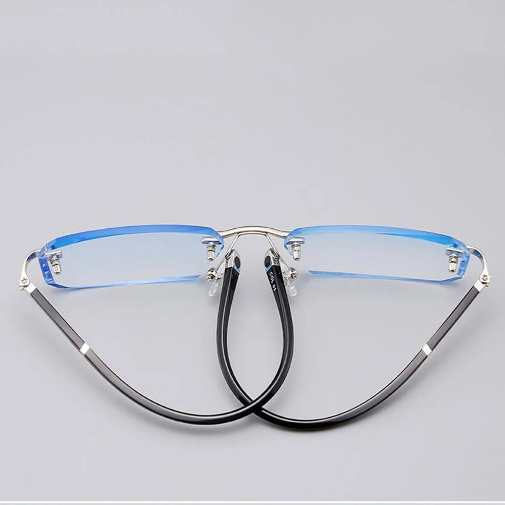 Frameless HD Anti Blue Anti Fatigue Presbyopia Men's Reading Clear Glasses +1.0~+4.0