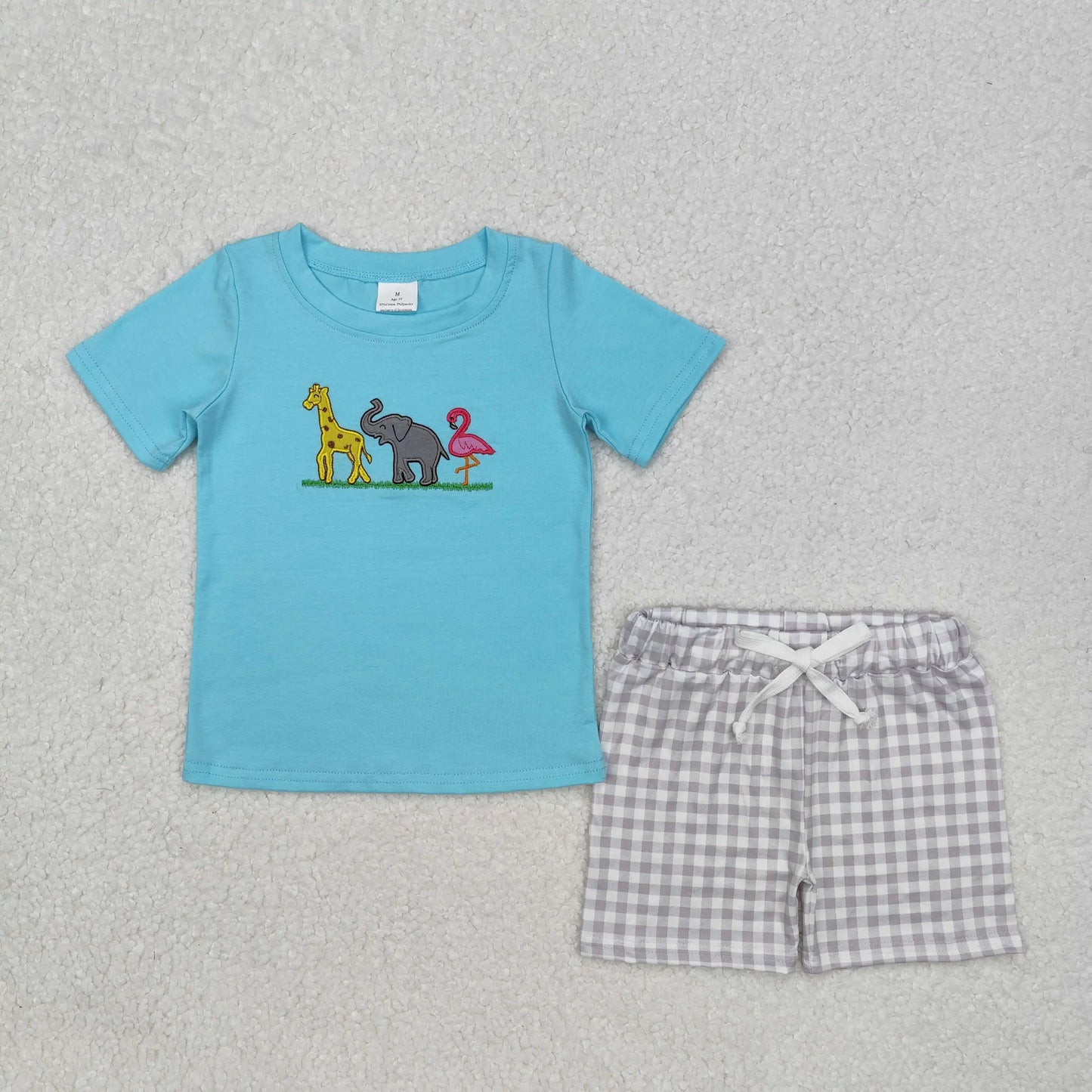 Baby girl summer shirt Short set embroidery farm tractor pink striped 3M-16T