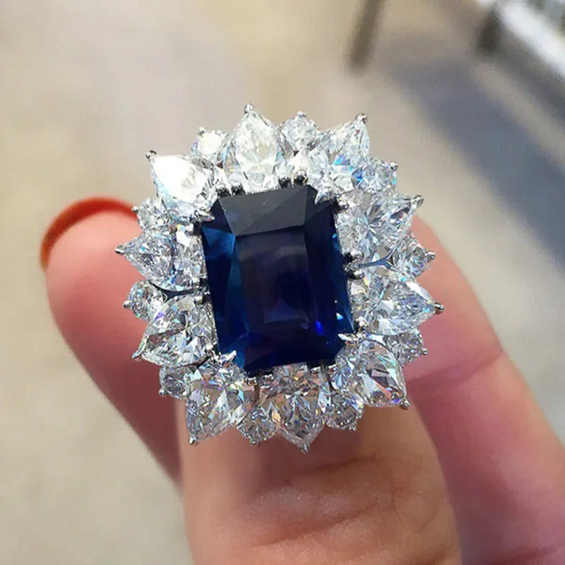 Gorgeous Exquisite High-end Women Crystal Zircon Rings