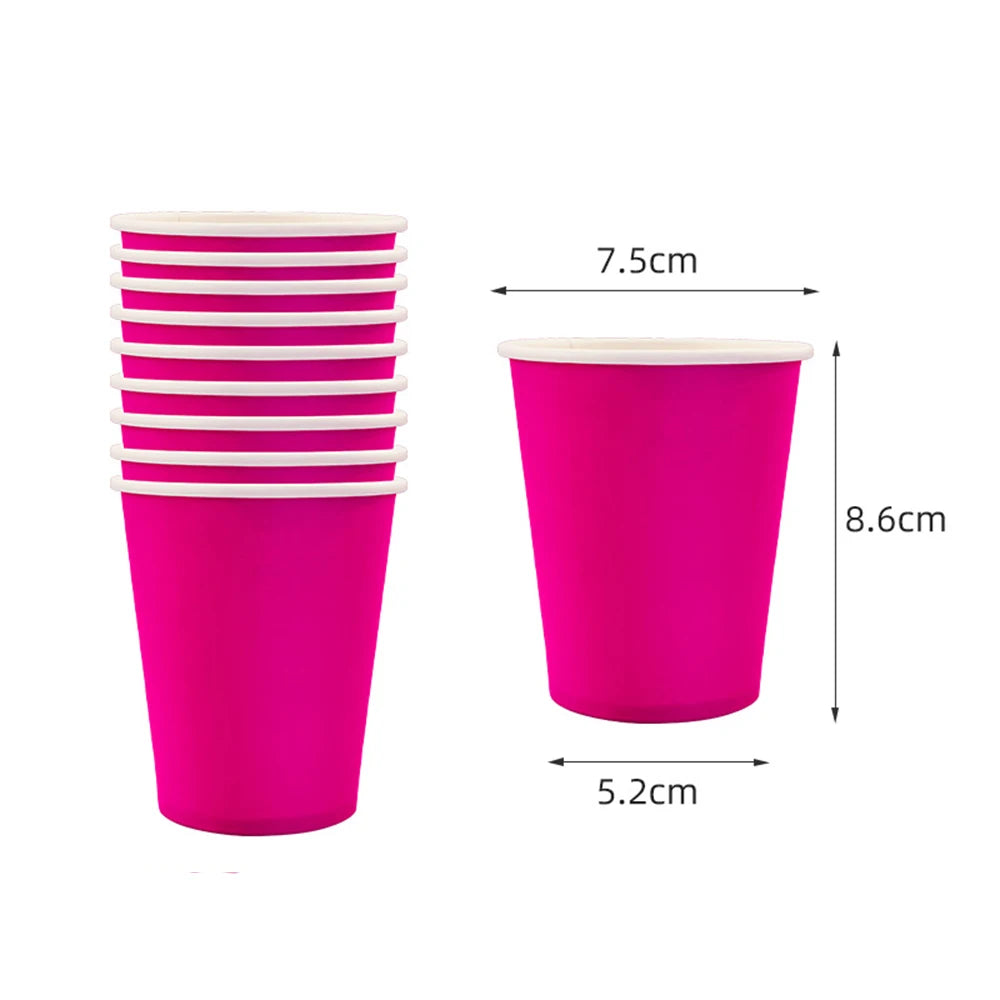 10/20/30/50/100pcs Disposable Paper Cups Solid Color For Water DIY Birthday Wedding Party Picnic BBQ Travel and More