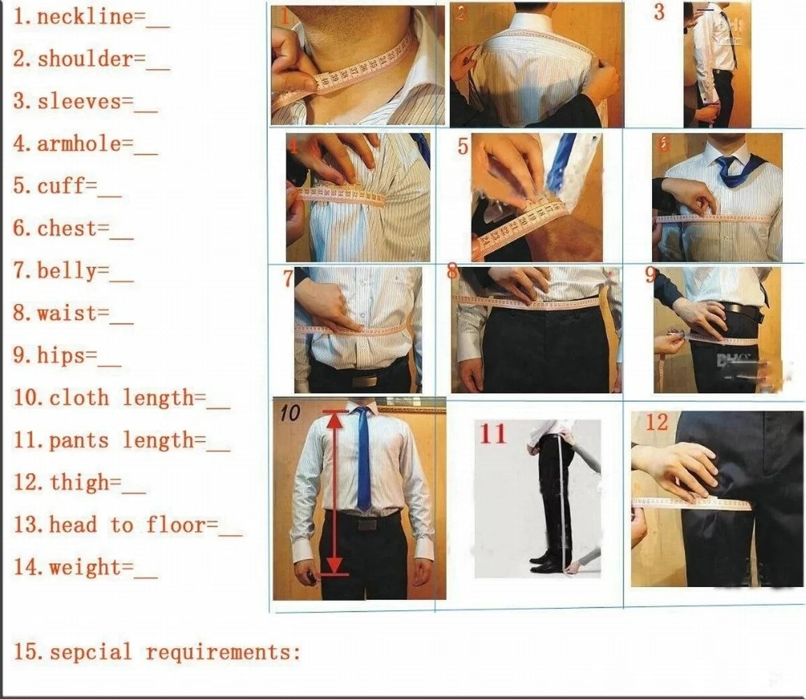 Men Business Formal Occasion Tuxedos Suit 2 Piece Set Blazer Pants