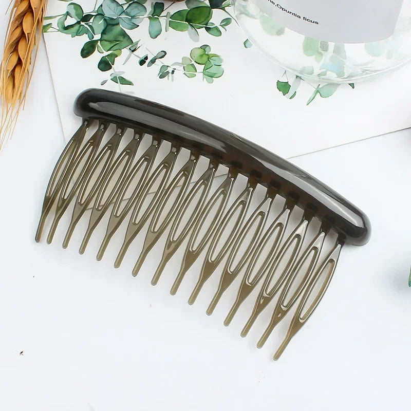 15 Teeth Frosted Candy Color Hair Comb Clip Accessory