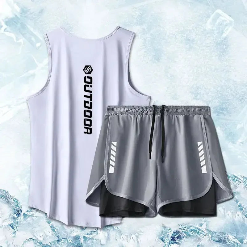 Sport Running Men's Summer Thin Quick Drying Vest+short