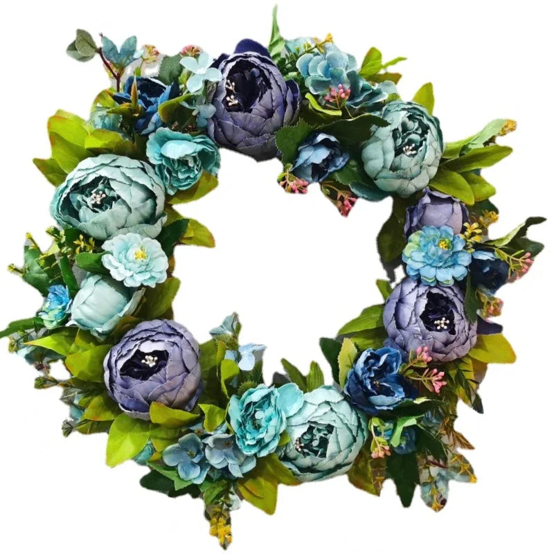 Home Decor Artificial Peony Front Door Wreath