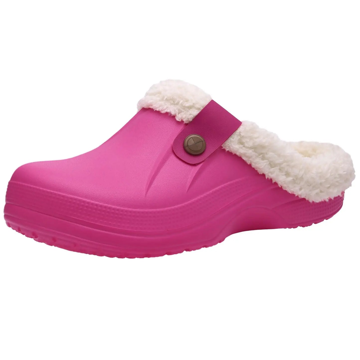 Winter Men's Fur Furry Slippers Waterproof Plush Cotton Non-slip Outdoor Shoes