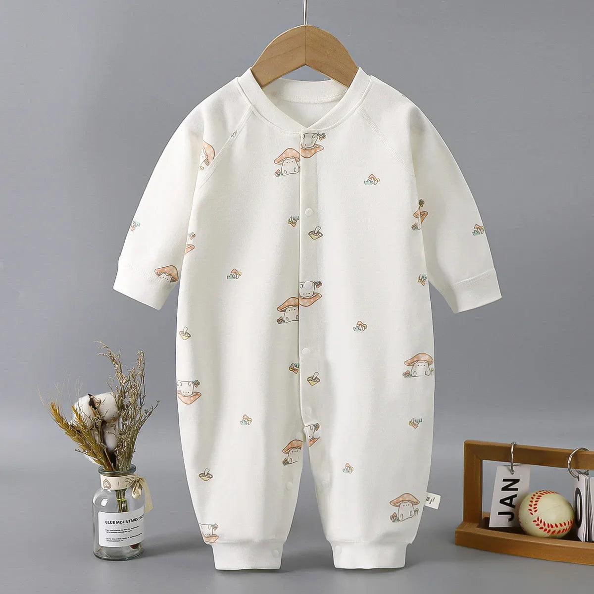 Newborn Baby Boy Girl Bodysuit Romper Comfortable Cotton Clothing for Autumn Spring