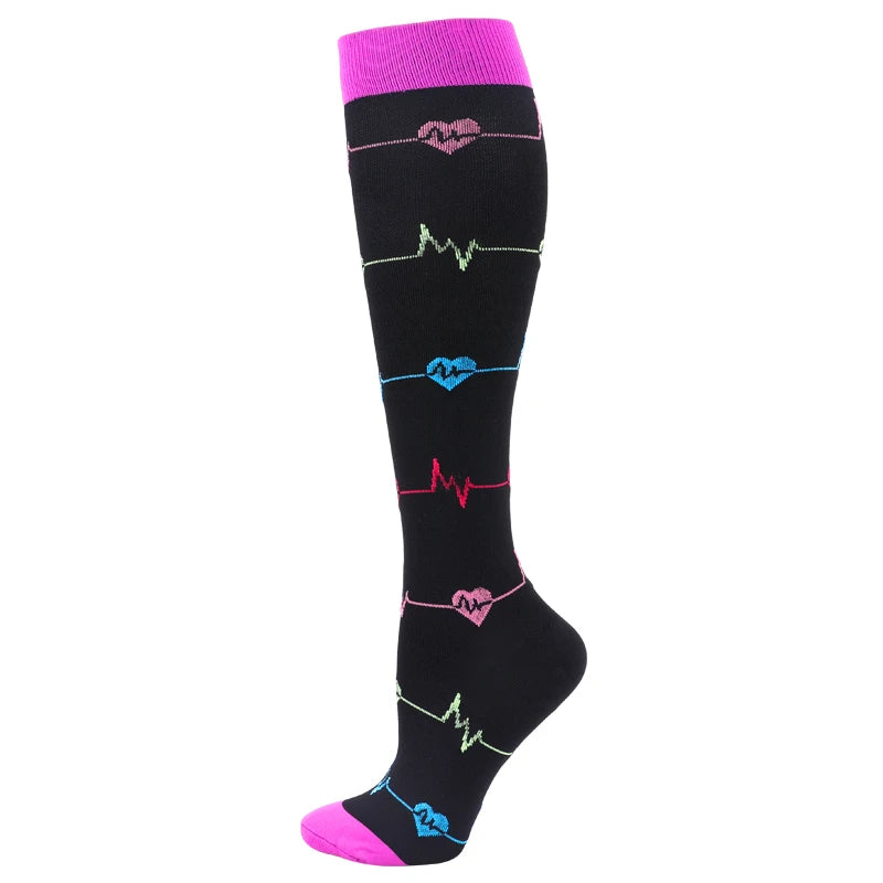 New Compression Socks Men Women Graduated 20-30 Mmhg Fit For Medical Edema Diabetes Varicose Veins, Running Compression Socks
