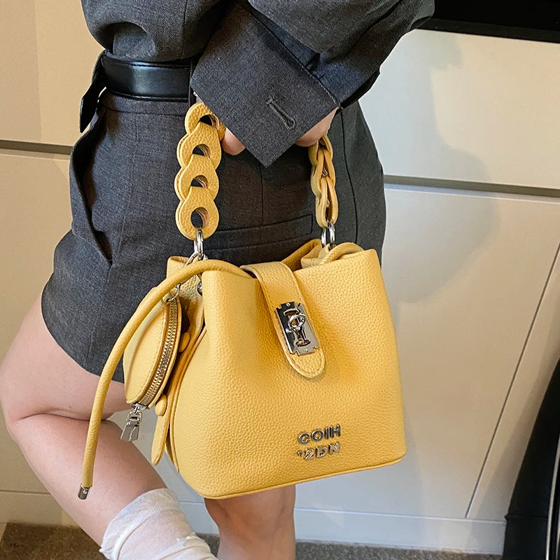 Bucket Bag for Women Single Shoulder Crossbody Bag Soft Pu