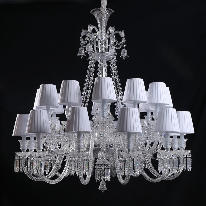 European Crystal Chandelier Living Room Dining Room Bedroom Villa Staircase Lamps White Candle