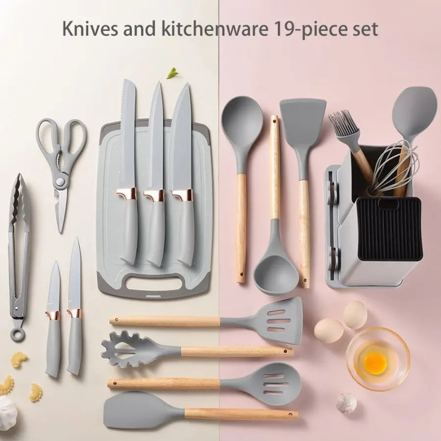 19pcs Food Grade Silicone Kitchenware Set