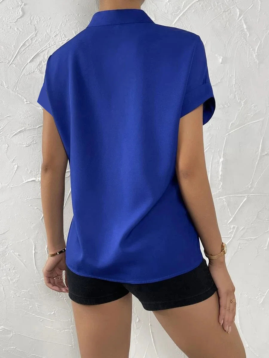 Elegant Summer V-neck Women's Shirt