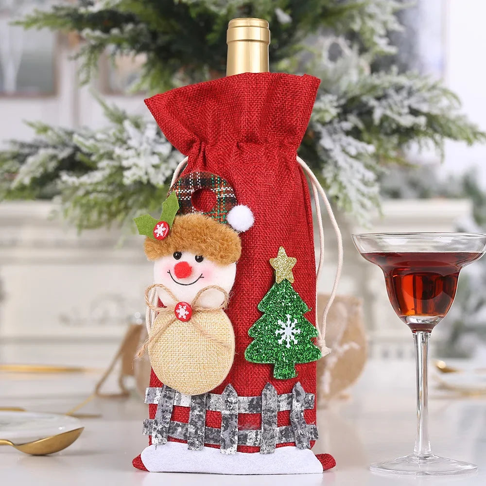 Christmas Wine Bottle Decoration