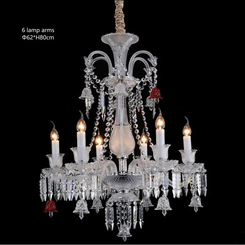 European Crystal Chandelier Living Room Dining Room Bedroom Villa Staircase Lamps White Candle