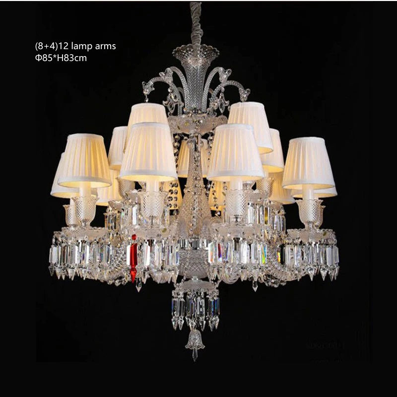 European Crystal Chandelier Living Room Dining Room Bedroom Villa Staircase Lamps White Candle