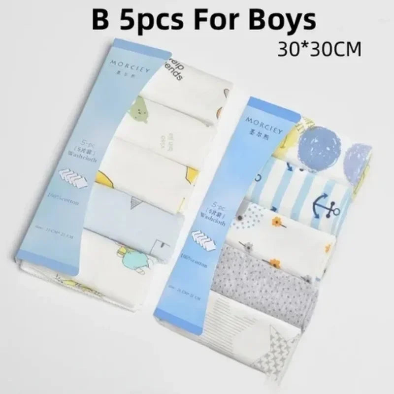 5/8 Pcs Cotton Newborn Baby Towels Set Saliva Washcloth