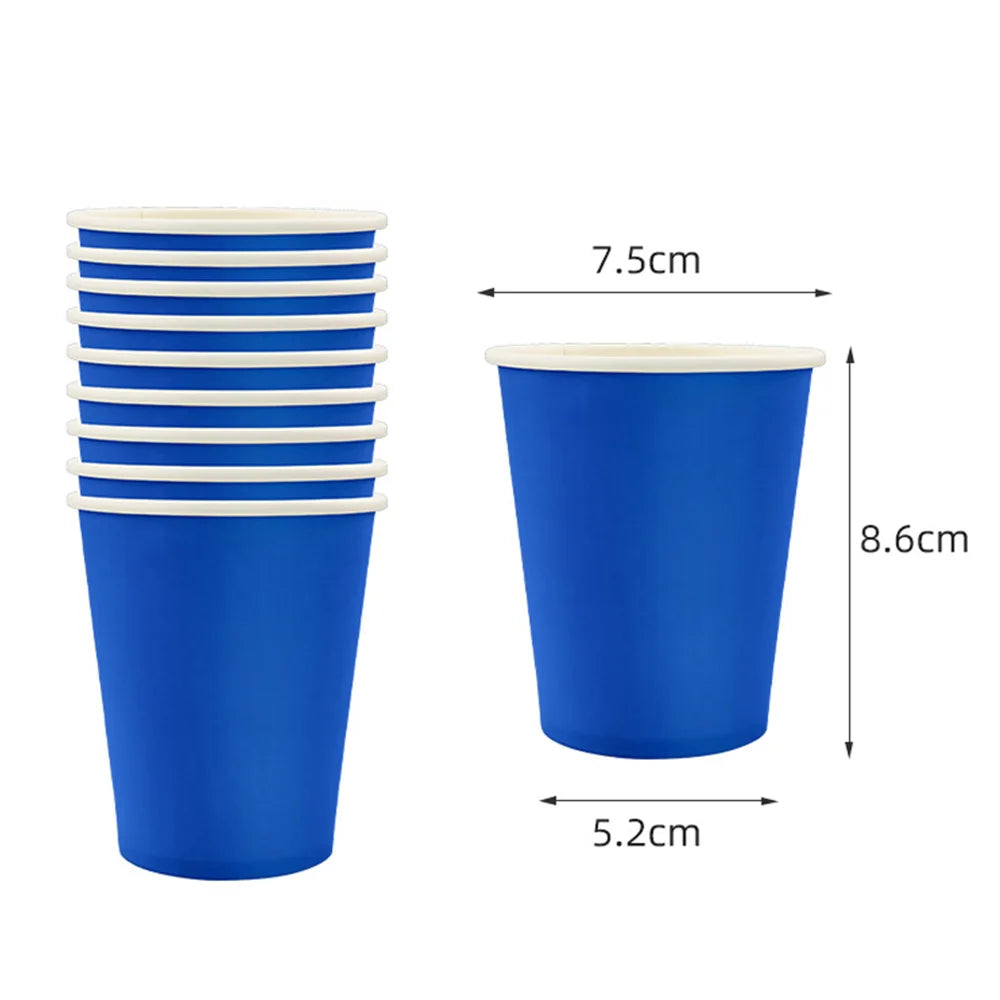 10/20/30/50/100pcs Disposable Paper Cups Solid Color For Water DIY Birthday Wedding Party Picnic BBQ Travel and More