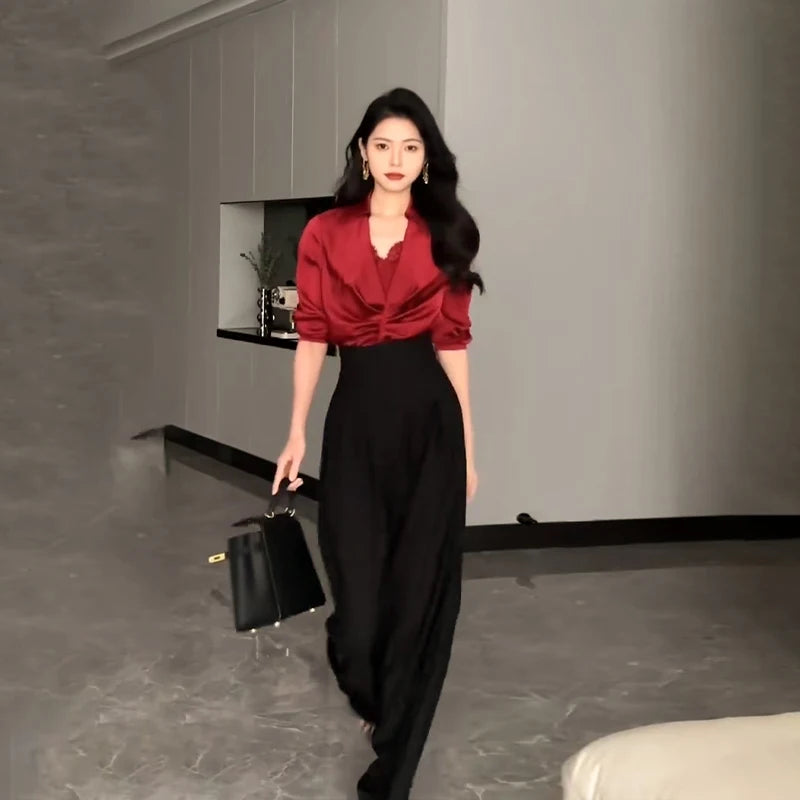Women's Ultra High Waist Wide Leg Straight Pants