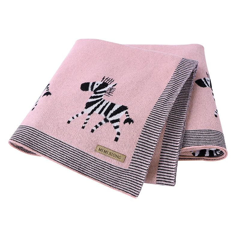 Cotton Knitted Baby Blanket Newborn Boys Girls Super Soft Stroller Basket Swaddle Wrap 100*80cm Infant Receiving Quilt