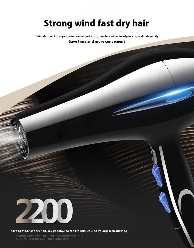 2200W Professional Powerful Hair Dryer Fast Heating Hot And Cold