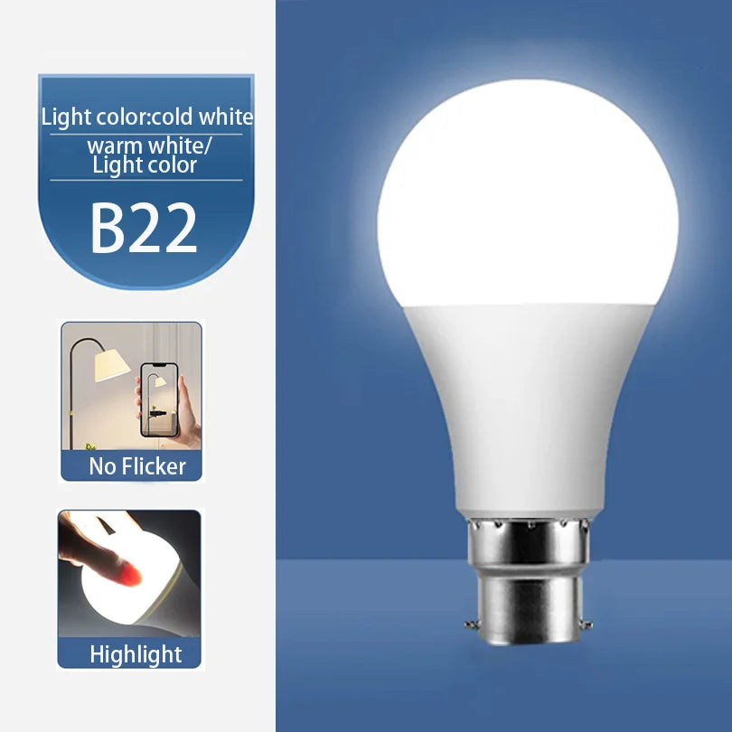 8PCS LED Bulb E27 B22 E14 AC220/110V 3W 6W 9W 12W 15W 18W Brightness and Low Energy Consumption