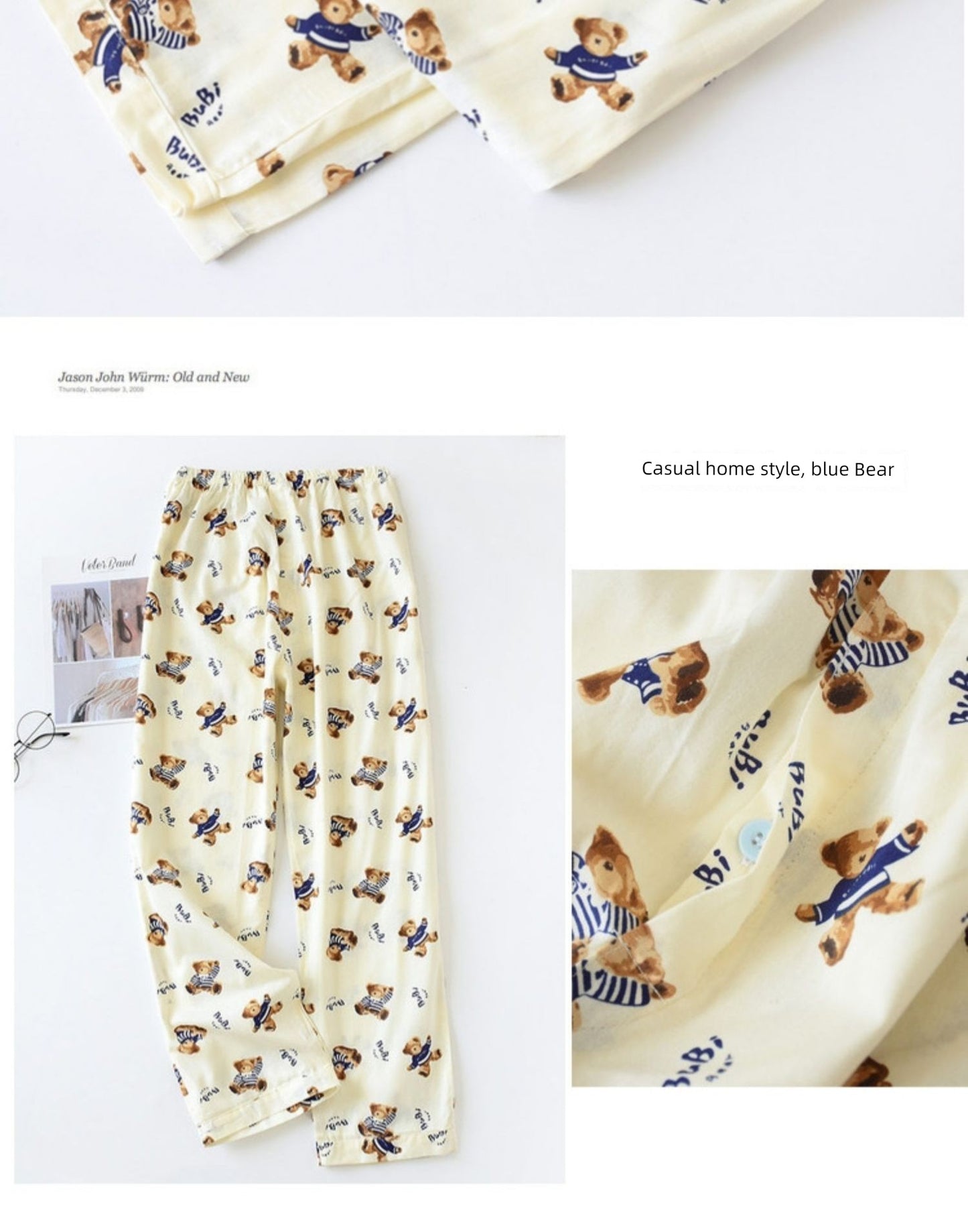 Men Pure Cotton Spring and Summer Pajama Pants