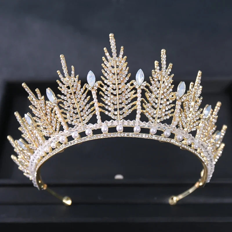 Gold Color Luxury Crystal Wedding Tiaras Crowns Party Rhinestone Prom Bridal Diadem Crown Tiara Hair Jewelry