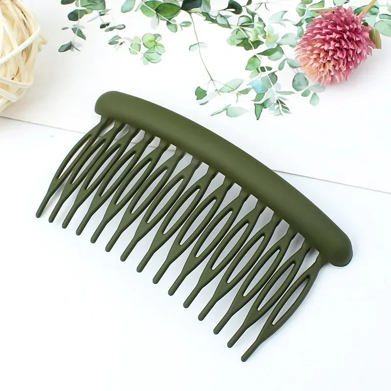 15 Teeth Frosted Candy Color Hair Comb Clip Accessory