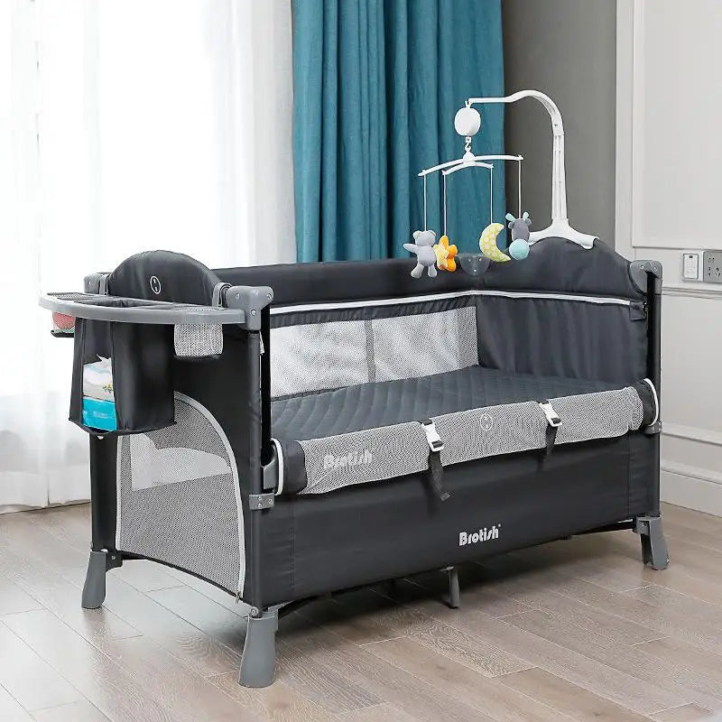 Multifunctional Portable Baby Crib Foldable With Diaper Table Cradle Rocker Kid Game Bed Bedroom Furniture For 0-6 years