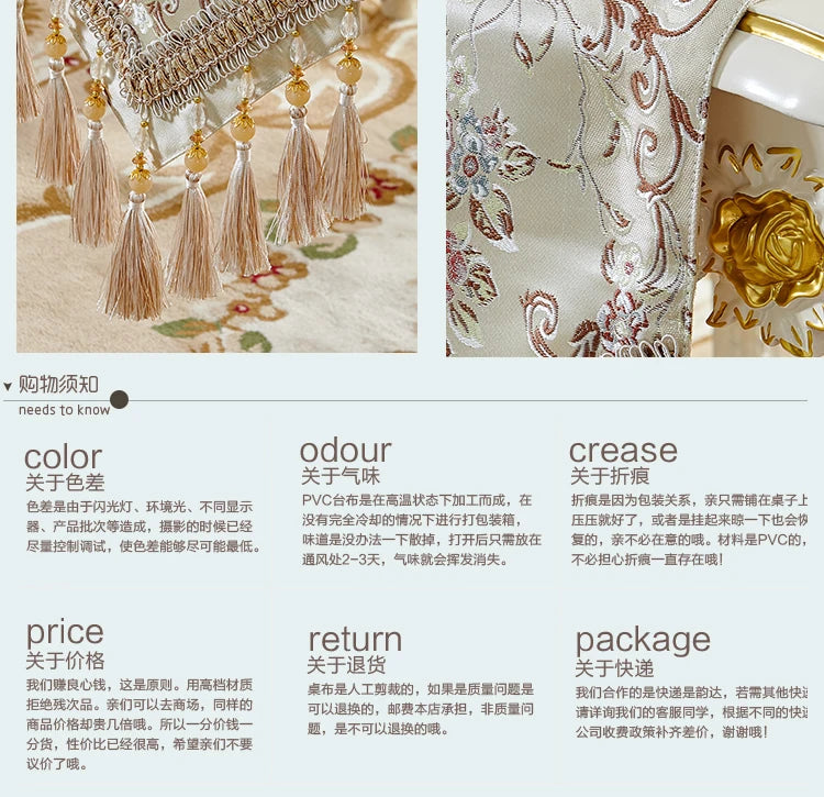 European Luxury Table Runner Multi Tassel Pendant Retro Decor