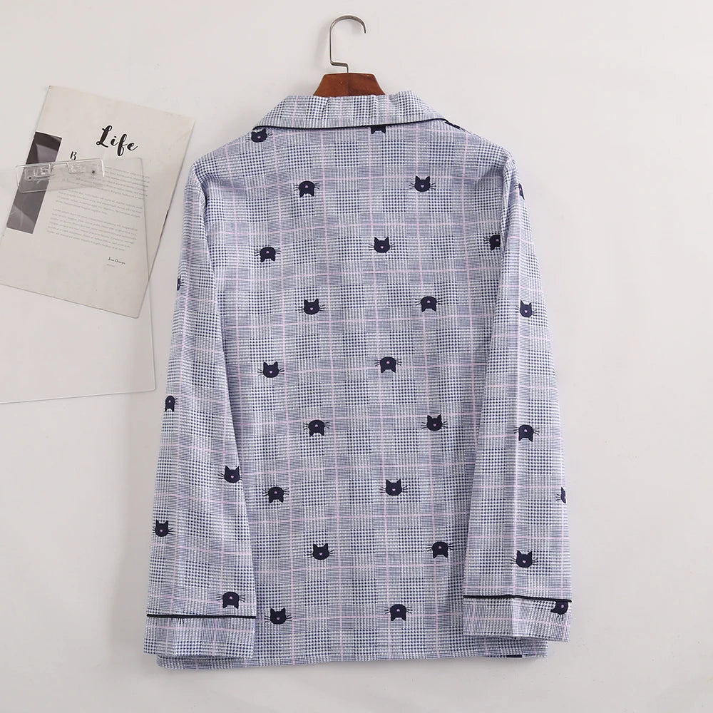 Plaid Design Multi Colors Warm Cotton Flannel Long-sleeved Trousers Pajamas Set for Men