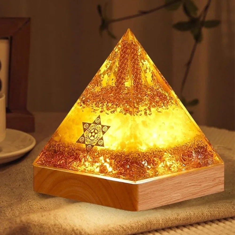 5/6/8/10cm Crystal Citrine Pyramid Resin Handmade Gifts Prosperity Attraction Crystal Home Decor