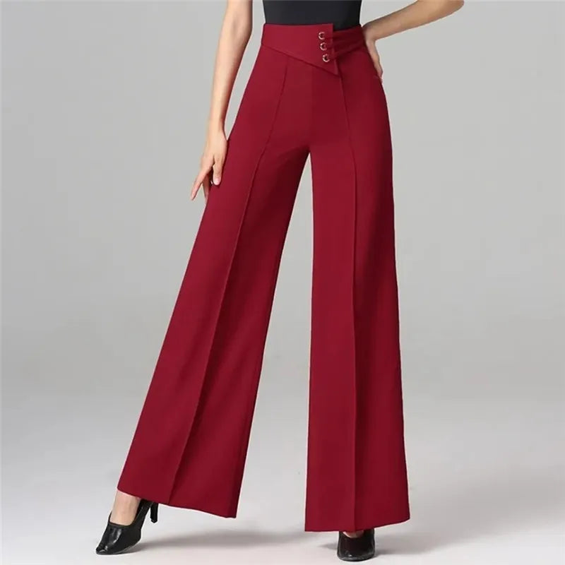 Women Wide Leg Ballroom Dance Style Pants