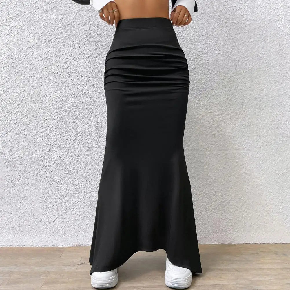Women's Maxi Skirt Solid Color High Waist