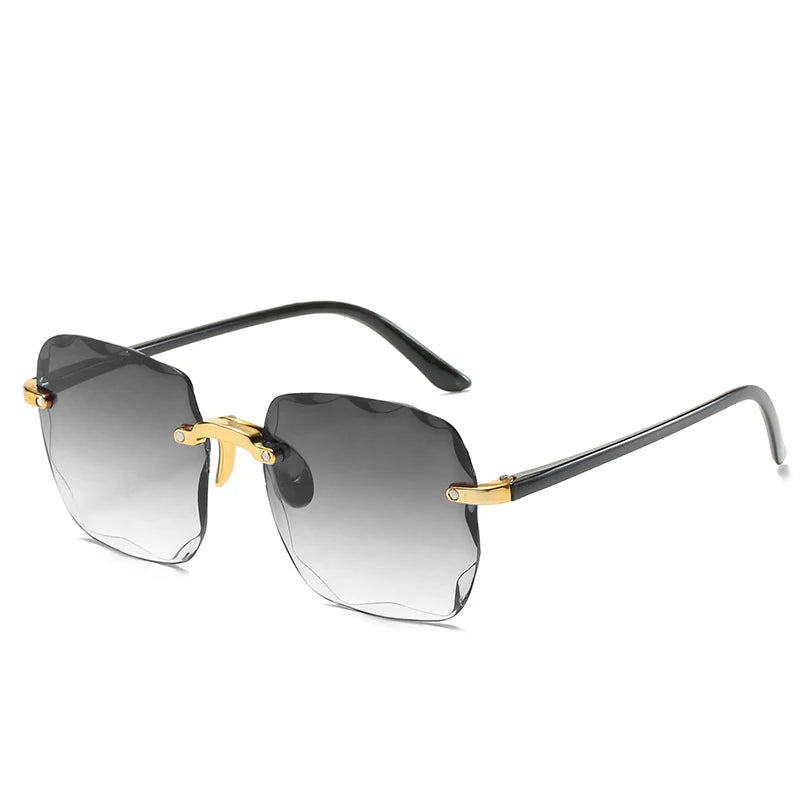 Sunglasses For Women ladies Rimless Diamond cutting Lens Brand Designer Ocean Shades
