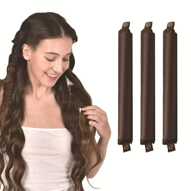 Heatless No Heat Hair Rollers Satin Curling Rod Soft Curlers Sleeping Flex Rods Styling Tools