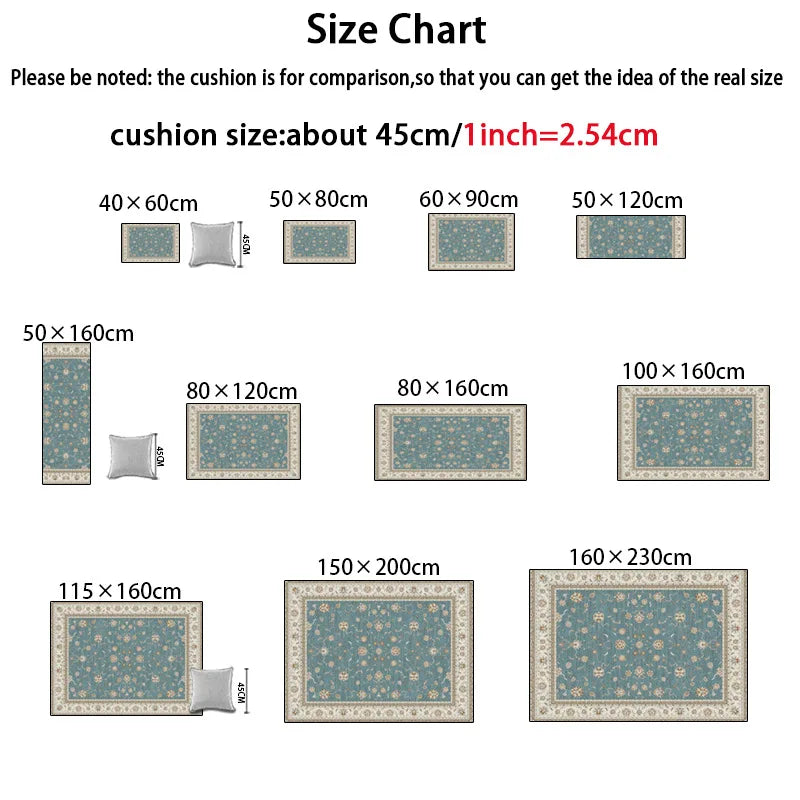Luxury European Floral Carpets for Living Room Bedroom Carpet Home