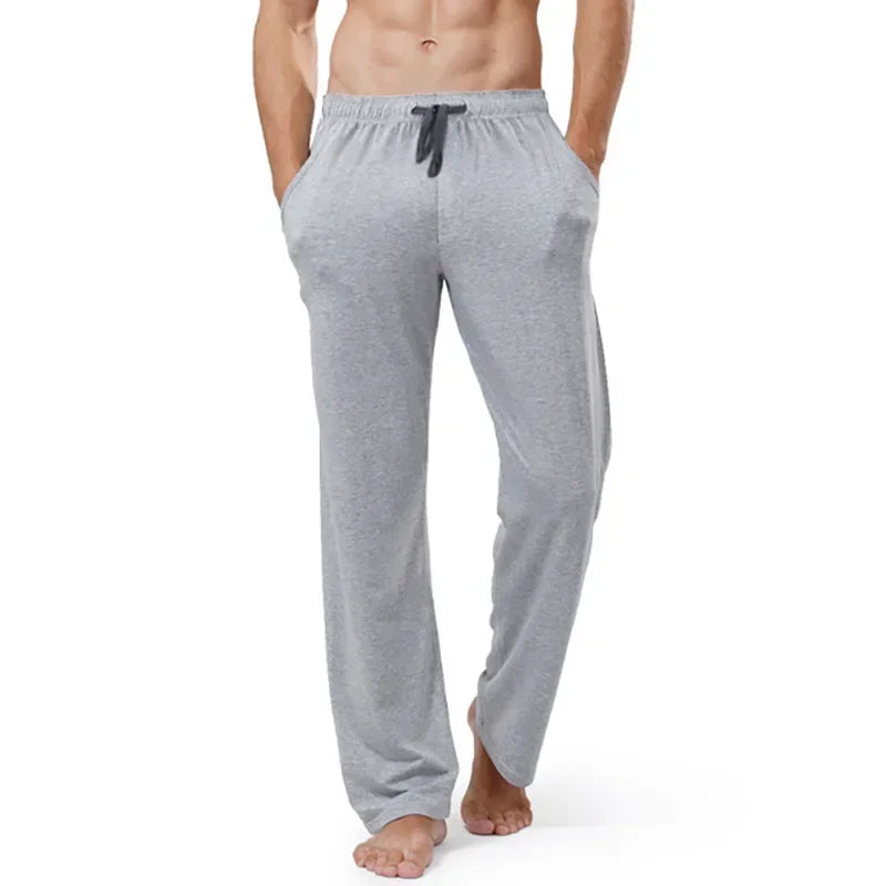 Men's Comfort Soft Cotton Simple Loose Casual Trousers Lounge Sleep Pajama Pants