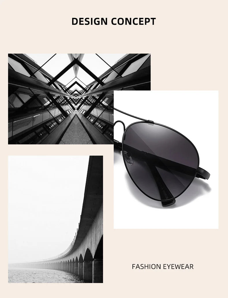 BARCUR Design Frame Sunglasses Polarized For Men Women Pilot Gradient Lens Eyewear Mirror Shades