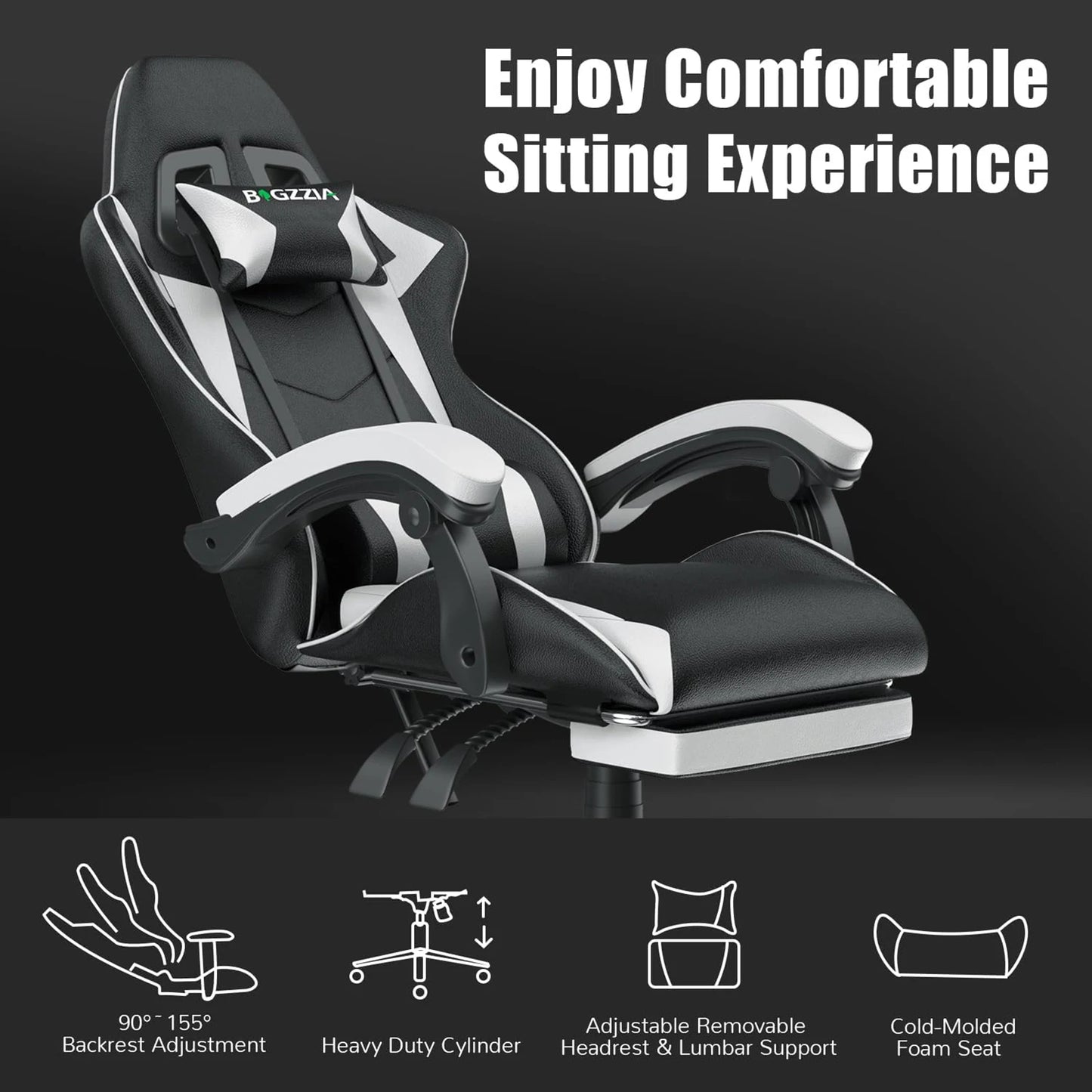 Ergonomic Computer chair with Lumbar Cushion Headrest