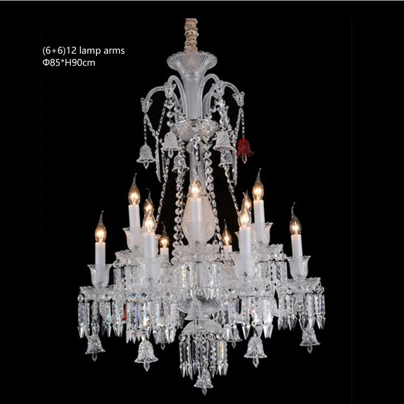 European Crystal Chandelier Living Room Dining Room Bedroom Villa Staircase Lamps White Candle