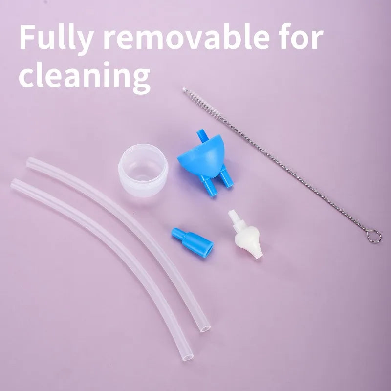3Pcs Silicone Baby Nose Cleaner with Tweezer & Brush Set Anti-backwash Child Nasal Aspirator Ear Nose Clean