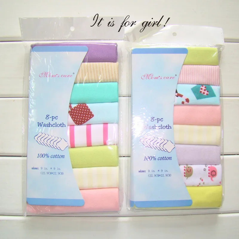 5/8 Pcs Cotton Newborn Baby Towels Set Saliva Washcloth