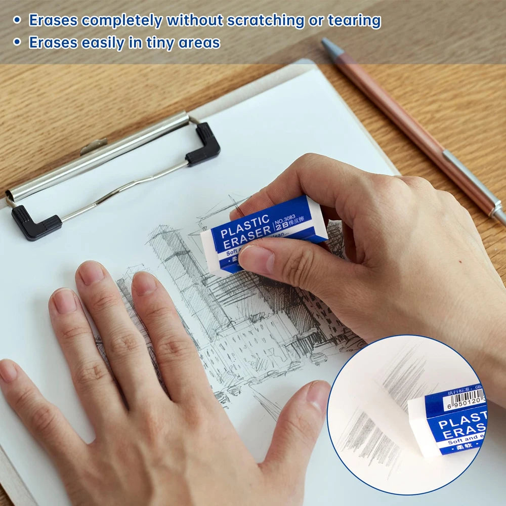 1-90Pcs 2B Pencil Erasers Soft Large PVC Rubber Eraser for School Office Kids Drawing
