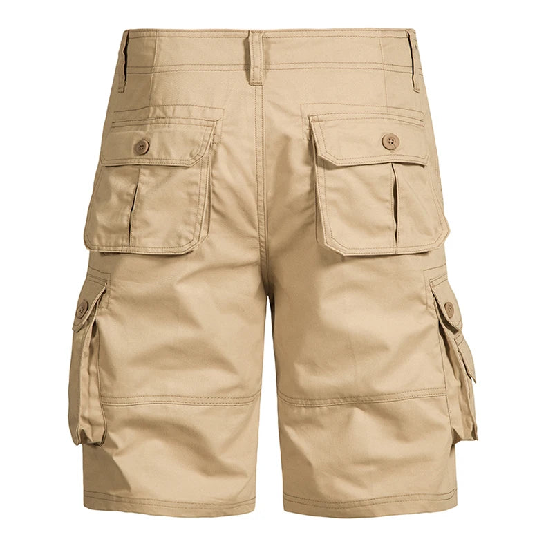 Men's Shorts Loose Large Size Multi-Pocket Overalls Summer Cotton Comfortable Short Pants Outdoor Casual Sports Beach Pants